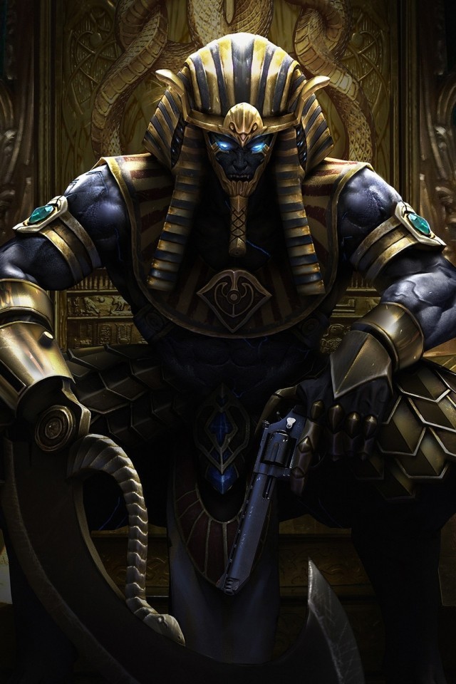 Fantasy Creature, Egyptian Mythology, Throne - Egyptian Fantasy Art - HD Wallpaper 