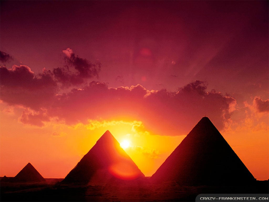 Ancient Egypt Pyramids Sunset - HD Wallpaper 