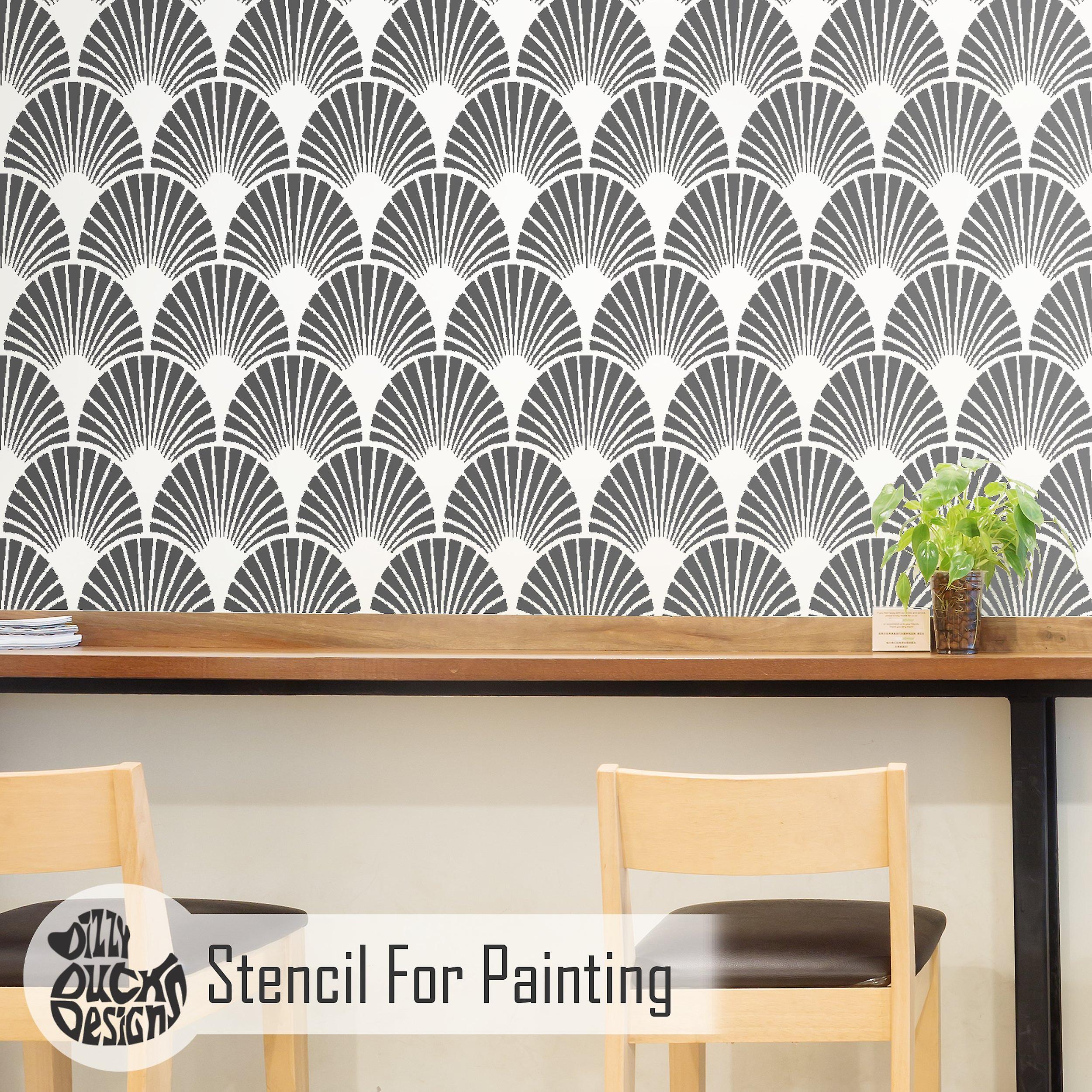 Art Deco Fan Stencil - Stencil - HD Wallpaper 