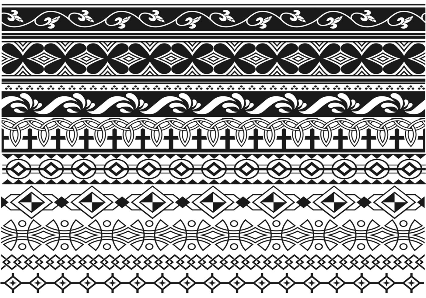 Art Deco Border Brush Pack Two - Art Deco Border Vector Free - HD Wallpaper 