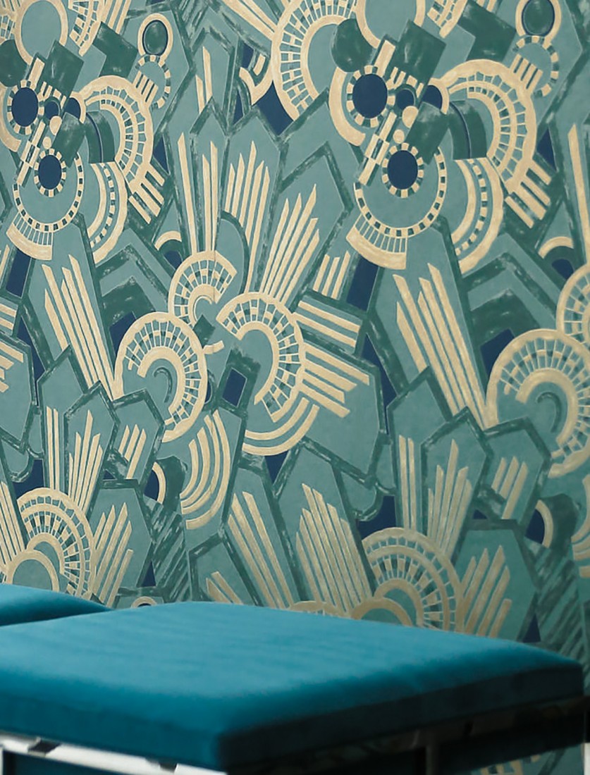 Papier Peint Bleu Vert Motif - HD Wallpaper 