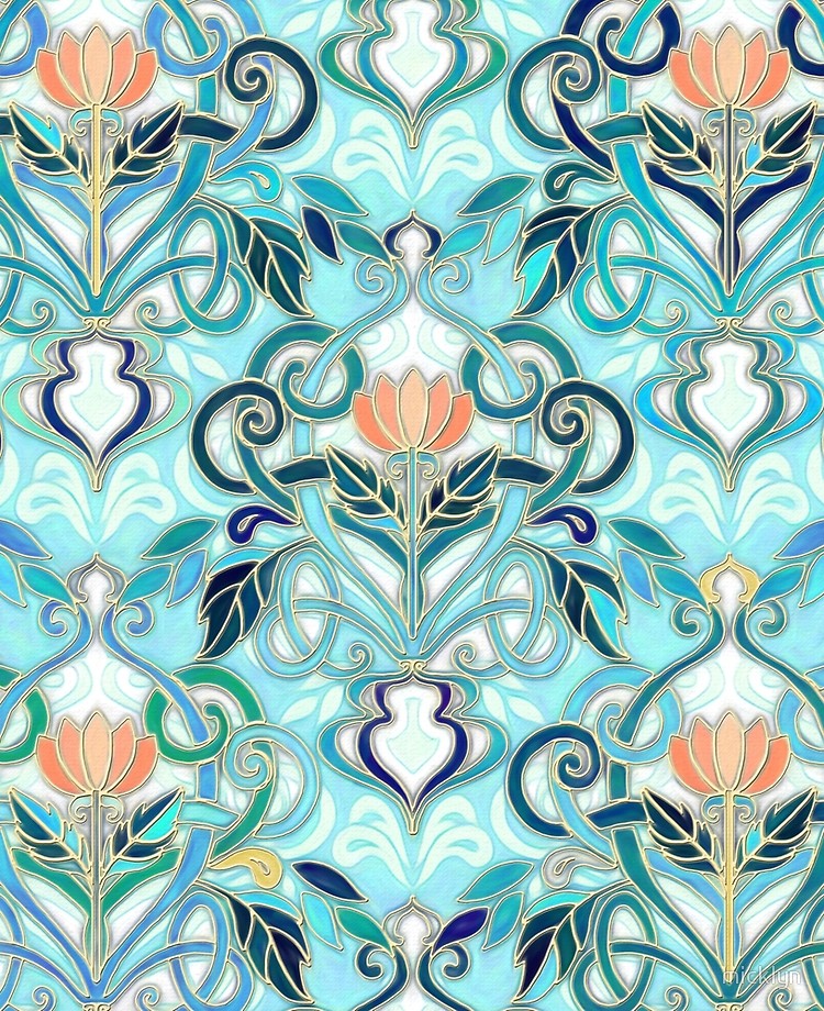 Flower Pattern Art Nouveau - HD Wallpaper 