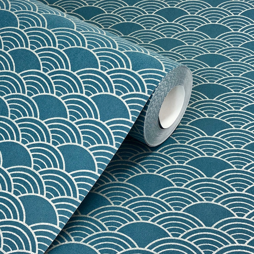 Wallis Art Deco Teal Wallpaper - Placemat - HD Wallpaper 