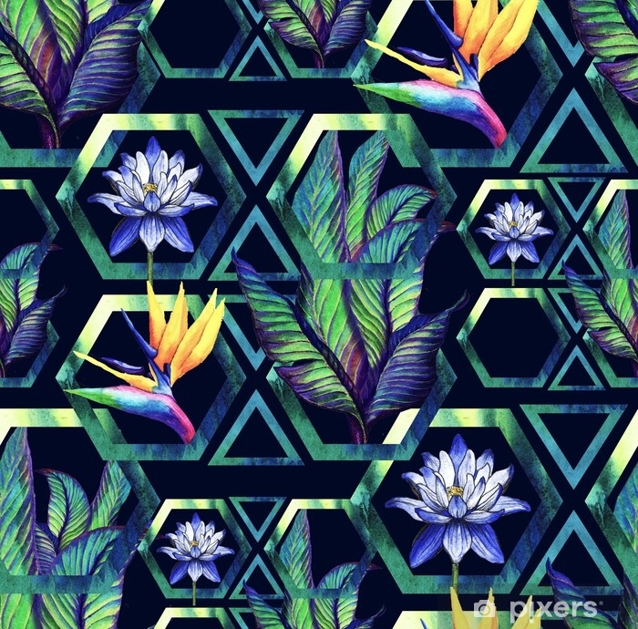 Tropical Jungle Neon - HD Wallpaper 