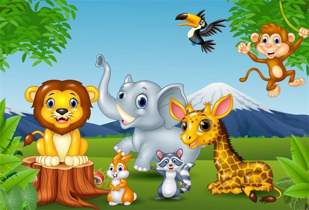 Jungle Safari Animated Cartoons - HD Wallpaper 