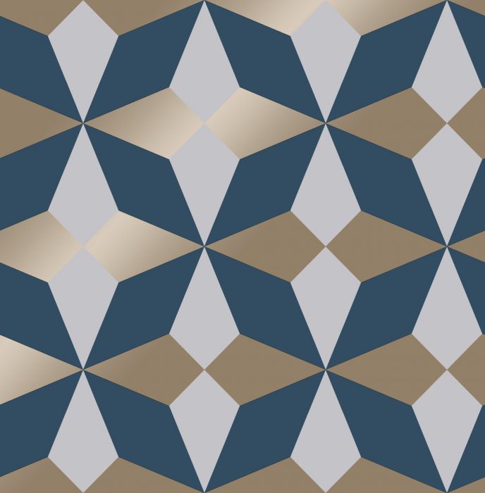 Product Image - Blue And Gold Geometric - HD Wallpaper 
