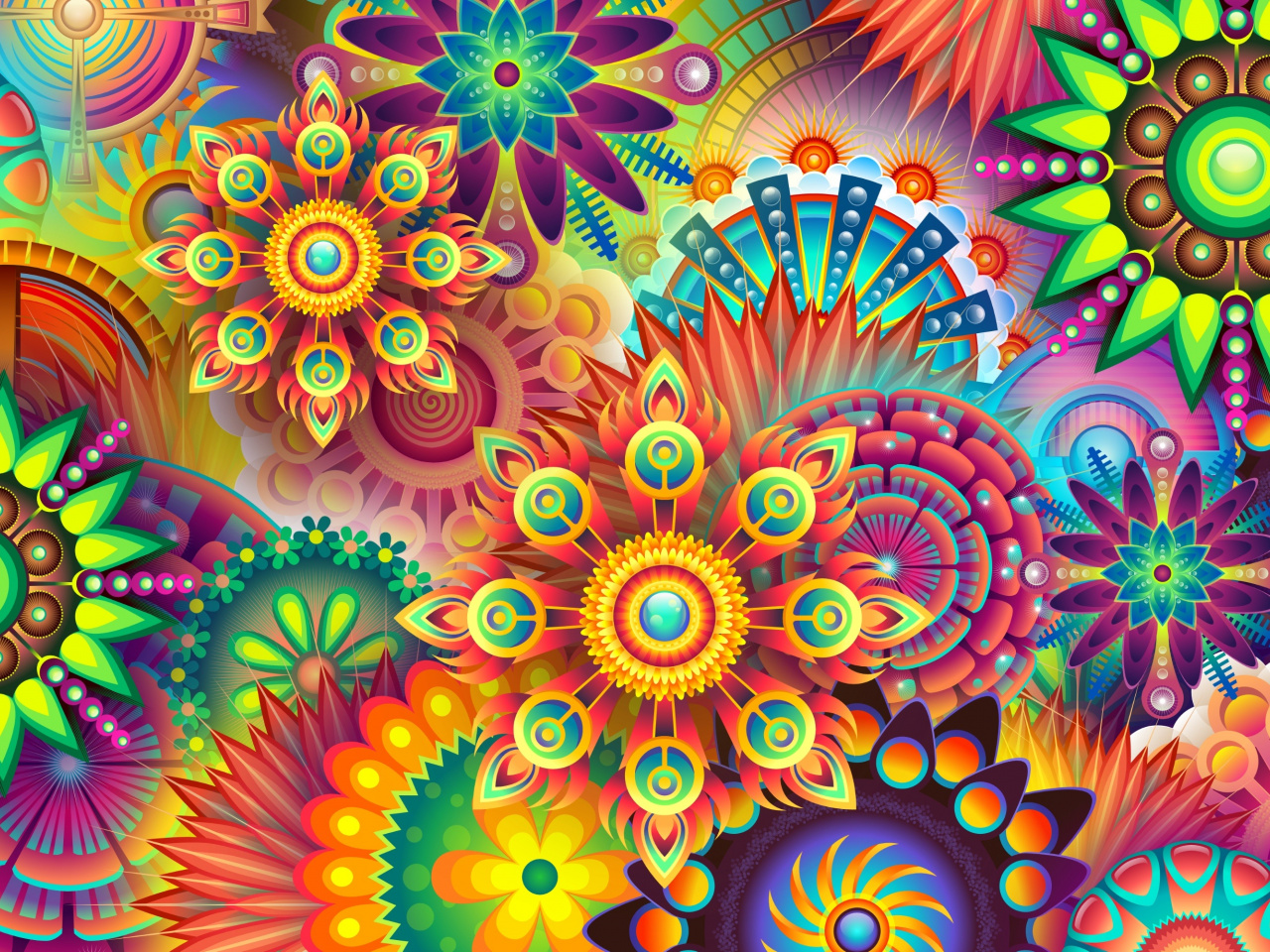 Colorful Floral Wallpaper - HD Wallpaper 