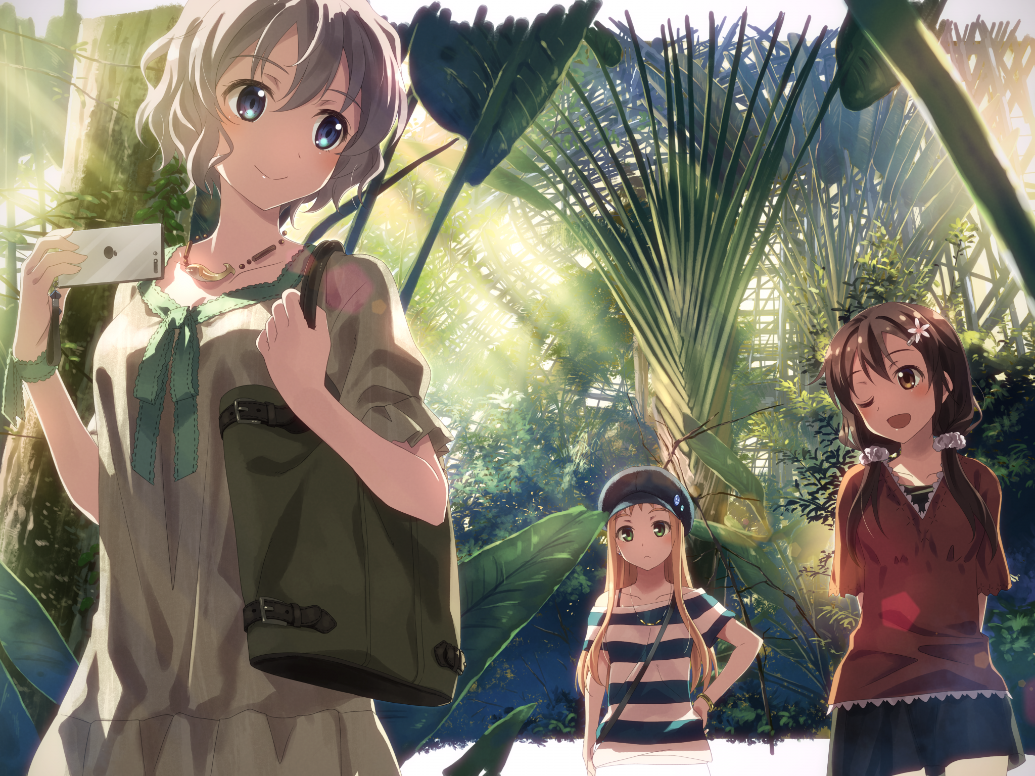 Anime Girls, Trip, Botanical Garden - Anime Girl On Trip - HD Wallpaper 