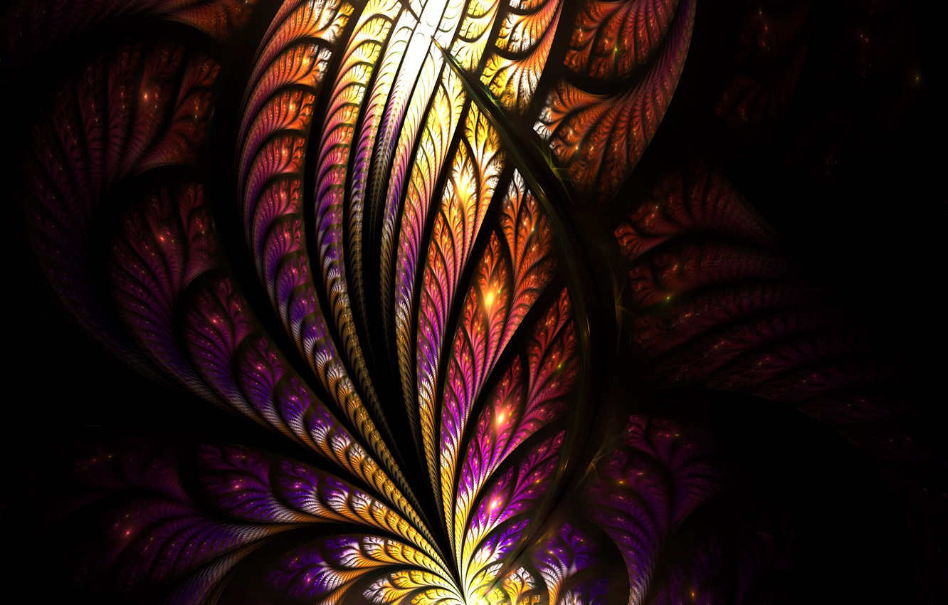 Photo Wallpaper Colorful, Art, Glow, Pattern, Abstraction, - Fractal - HD Wallpaper 
