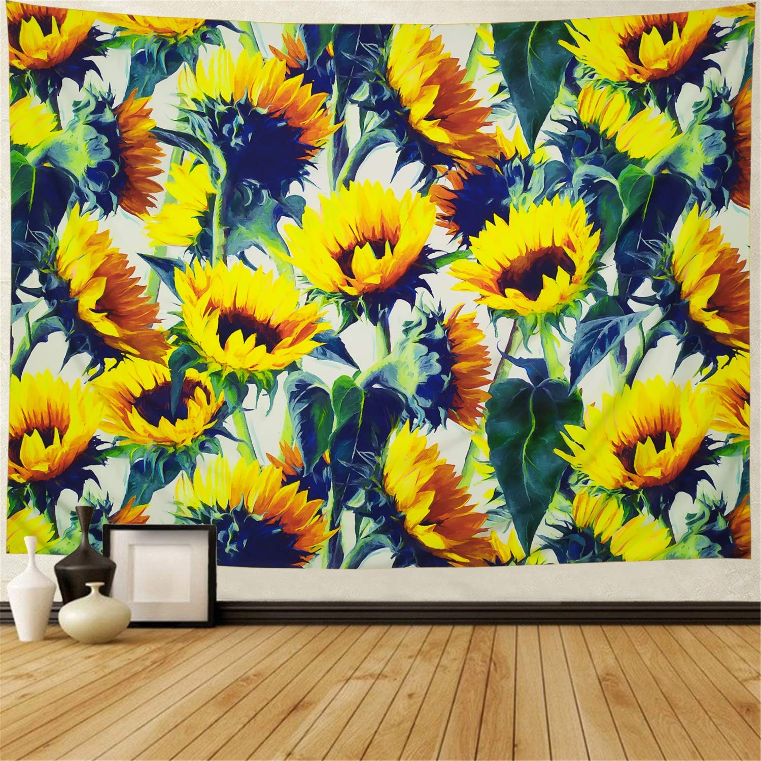 Bedrooms With Sunflower Tapestry - HD Wallpaper 