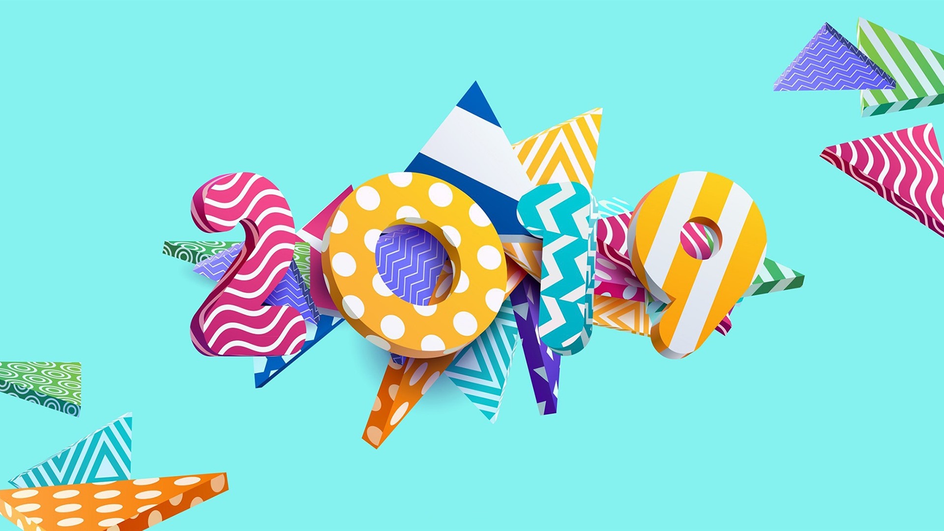 Wallpaper New Year 2019, Creative Design, 3d, Colorful - New Year 2019 4k - HD Wallpaper 