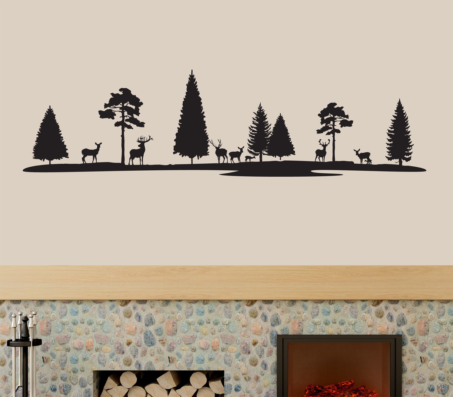 Contemporary Silhouette Wall Art Woodland Landscape - Silhouette Wall Art - HD Wallpaper 