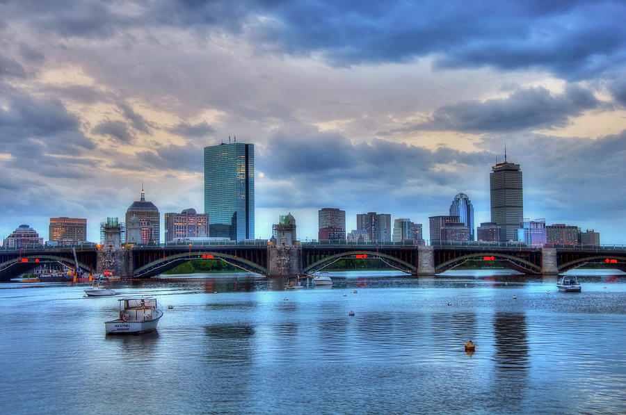 Boston Skyline Charles River - HD Wallpaper 