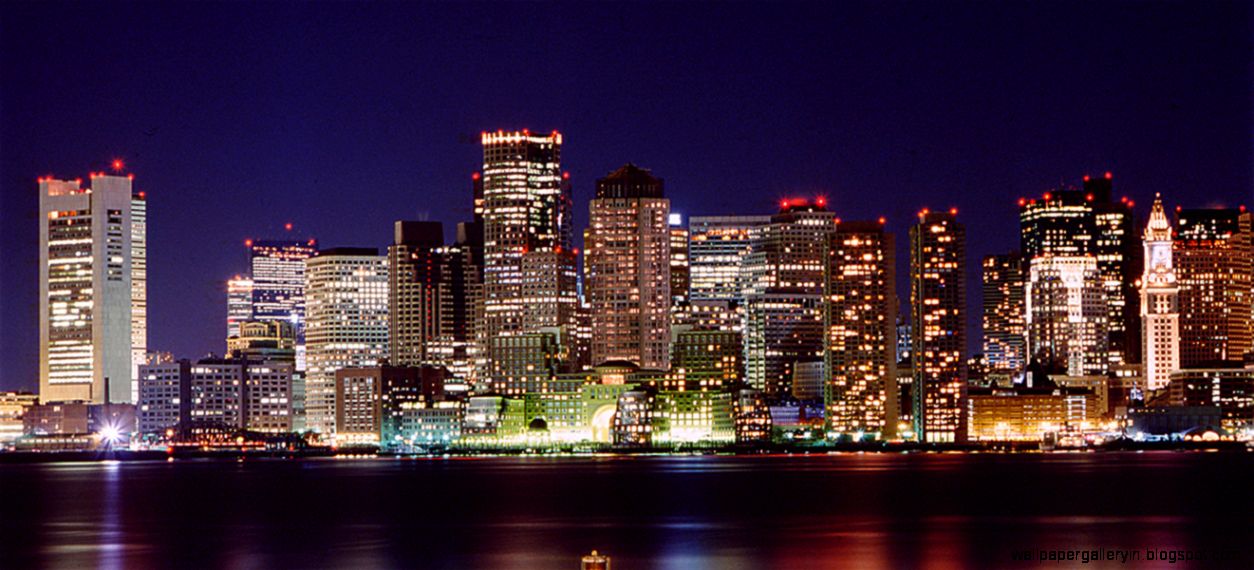 Boston Skyline Hd 8 Background 4kd Wallpapers - Boston Skyline At Night - HD Wallpaper 