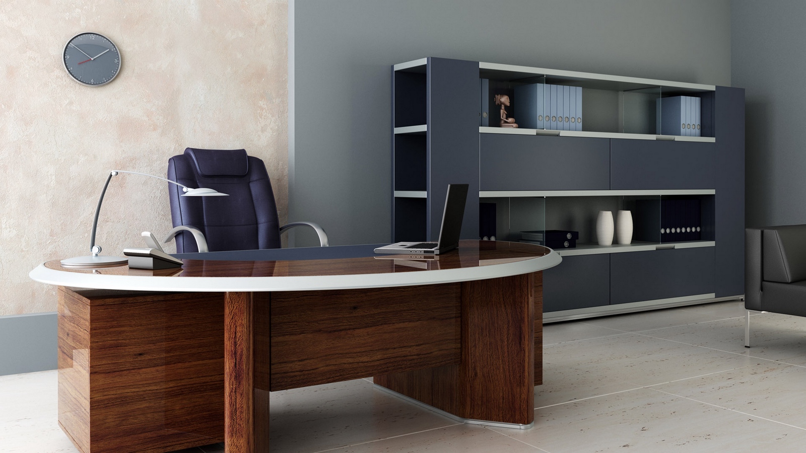Wallpaper Room, Office, Desk, Chair, Shelves - Office Backgrounds - HD Wallpaper 
