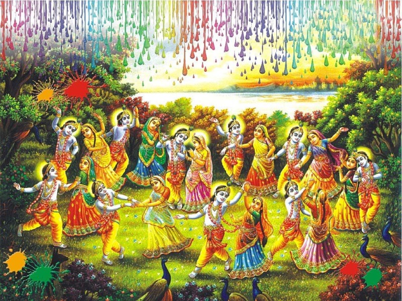 Holi Images Radha Krishna - HD Wallpaper 