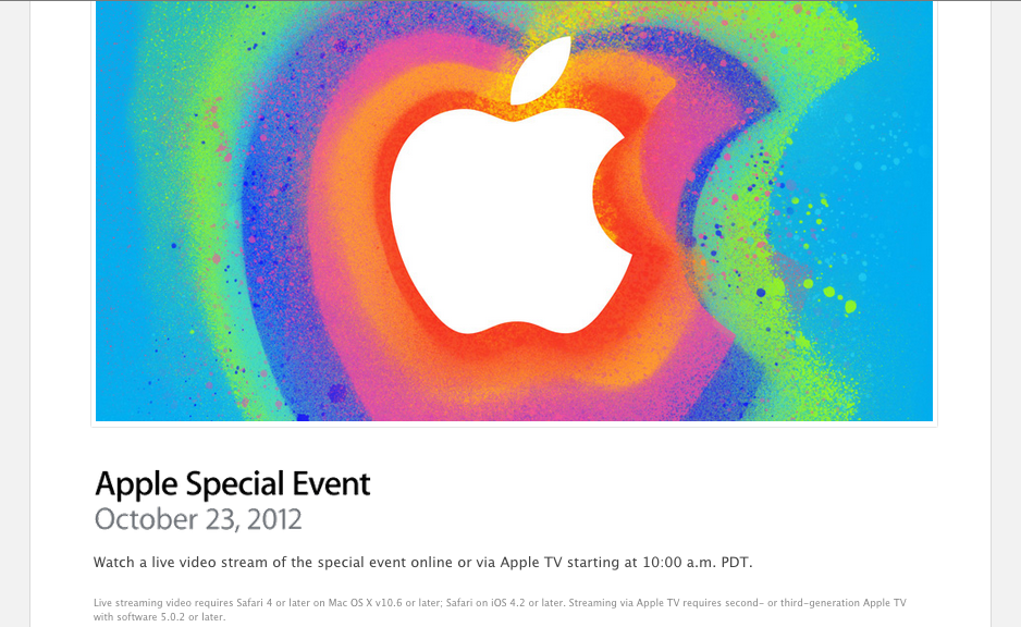 Apple October 2012 - HD Wallpaper 