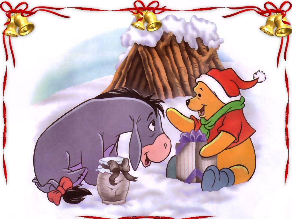Free Christmas Desktop Wallpaper - Winnie The Pooh Ior Christmas - HD Wallpaper 
