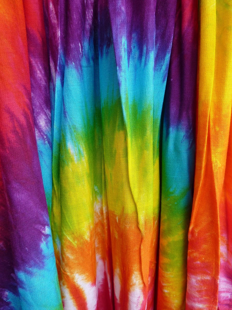 Multicolored Tie-dyed Cloth, Colorful, Substances, - HD Wallpaper 