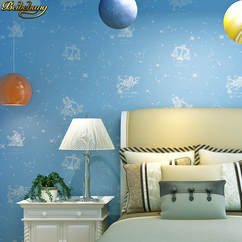 Wall Décor Wallpaper Solid Color Non-woven Wallpaper - Plafond Decoratie Kinderkamer - HD Wallpaper 