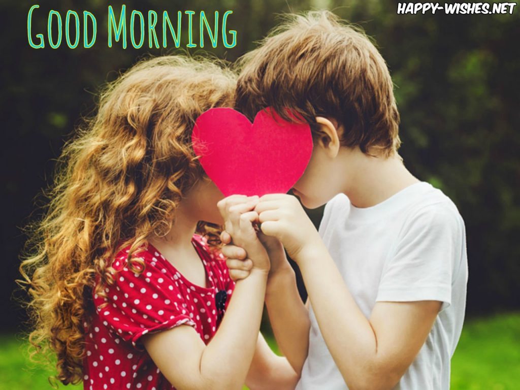 Kids Kissing Each Other In Good Morning Image - Love Boy And Girl - HD Wallpaper 