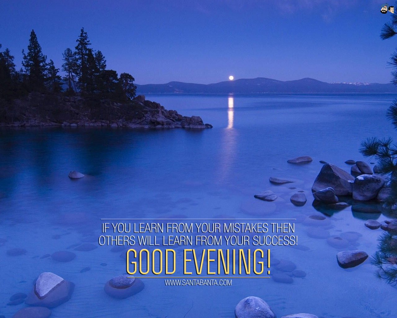 Good Evening - Moon Lit Lake - HD Wallpaper 