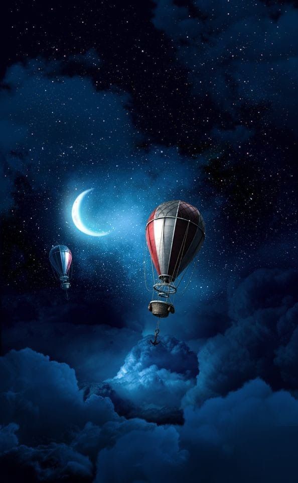 Hot Air Balloon Night - HD Wallpaper 