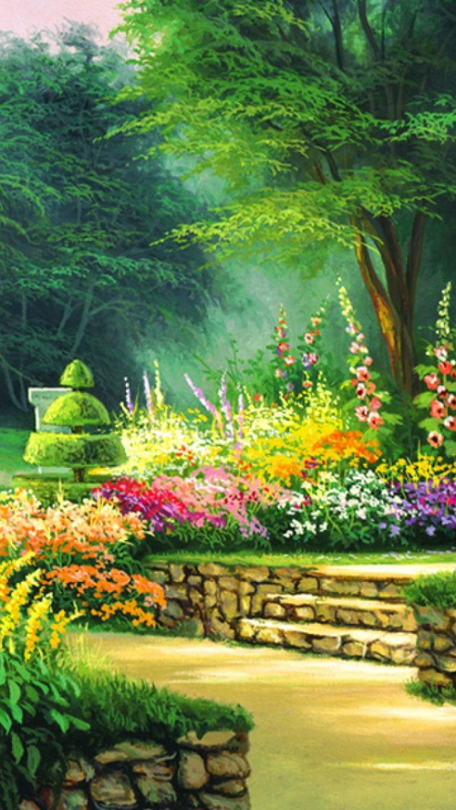 Flower Garden Wallpaper Iphone - HD Wallpaper 