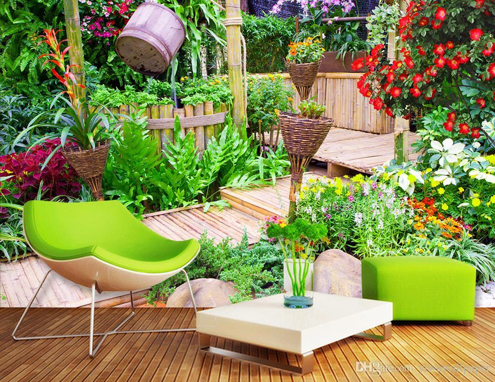 Dinding 3d Garden - HD Wallpaper 