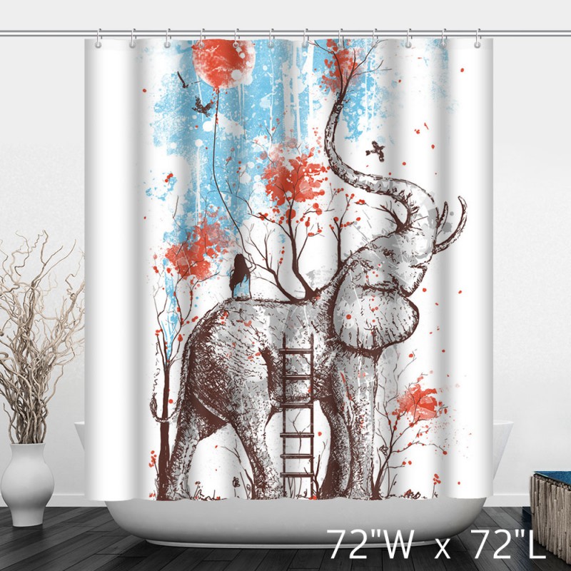 Animals Elephant Print Polyester Shower Curtain - Cristiano Ronaldo Shower Curtain - HD Wallpaper 