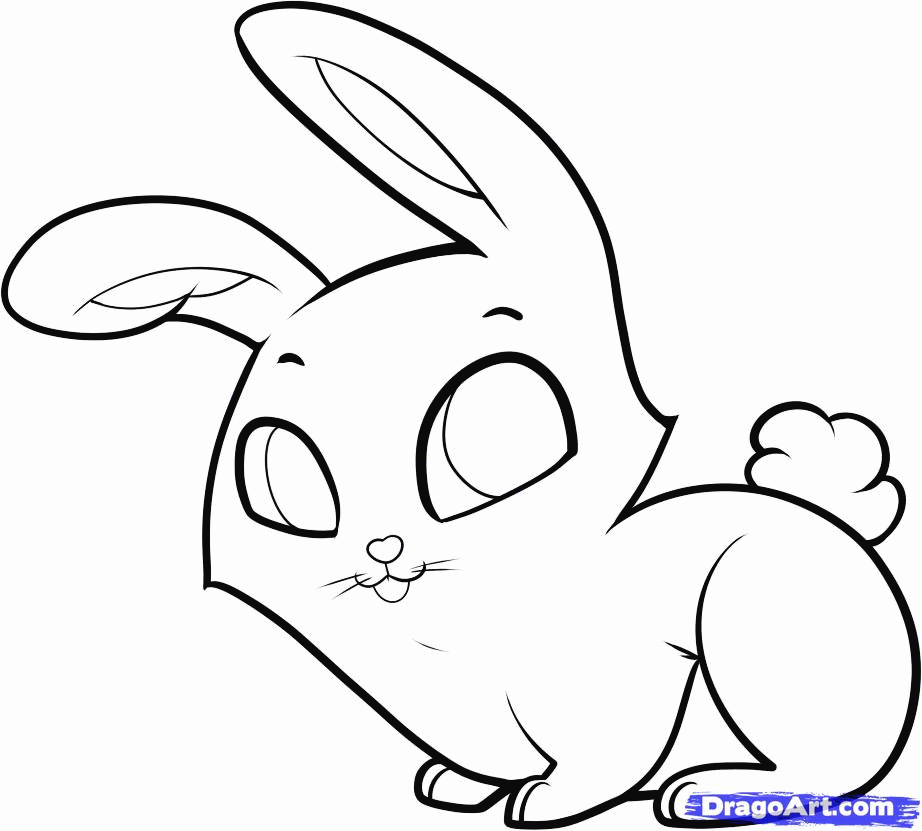 How To Draw A Baby Rabbit, Step By Step, Forest Animals, - Cute Bunny Drawing Eyes - HD Wallpaper 