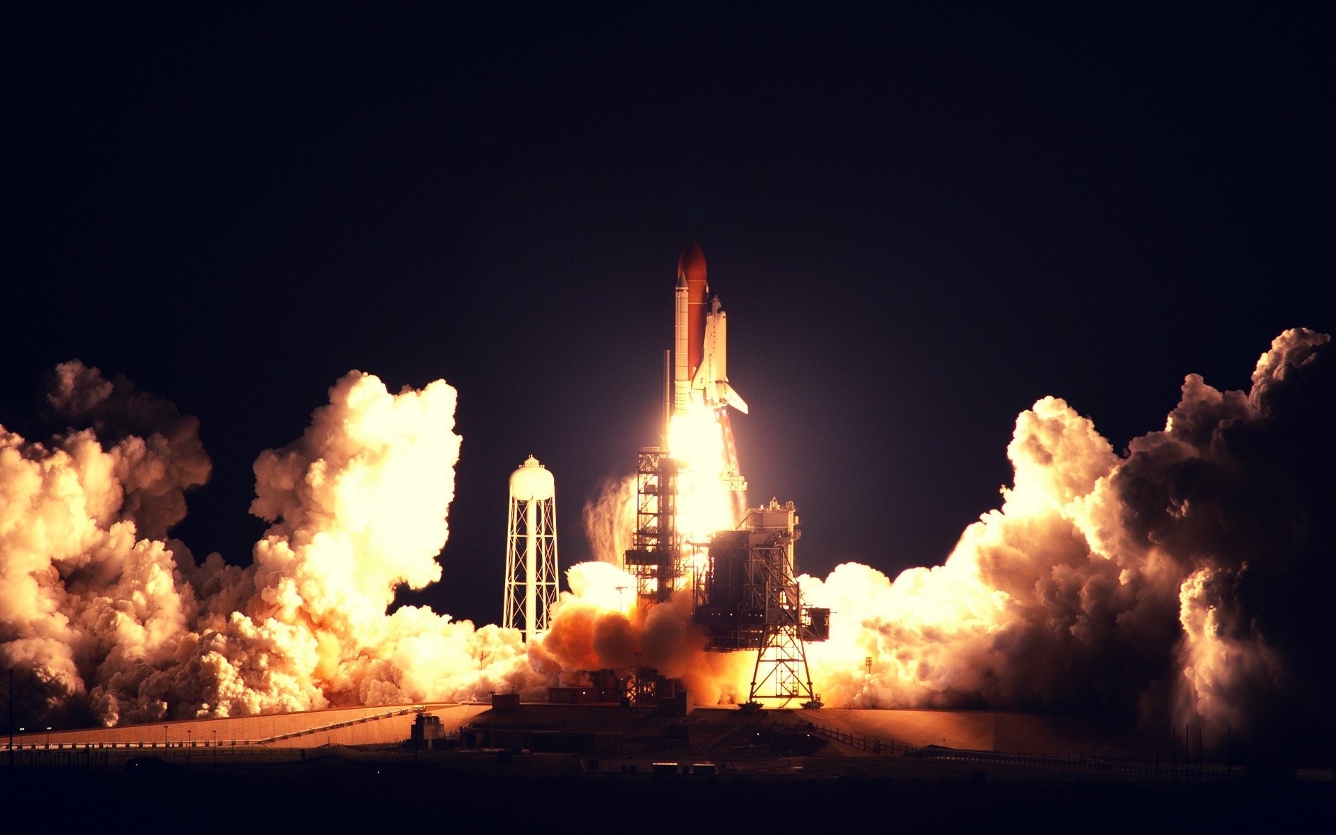 1920x1200, Rocket, Launch, Space, Spaceship, Night, - Space Shuttle Launch - HD Wallpaper 