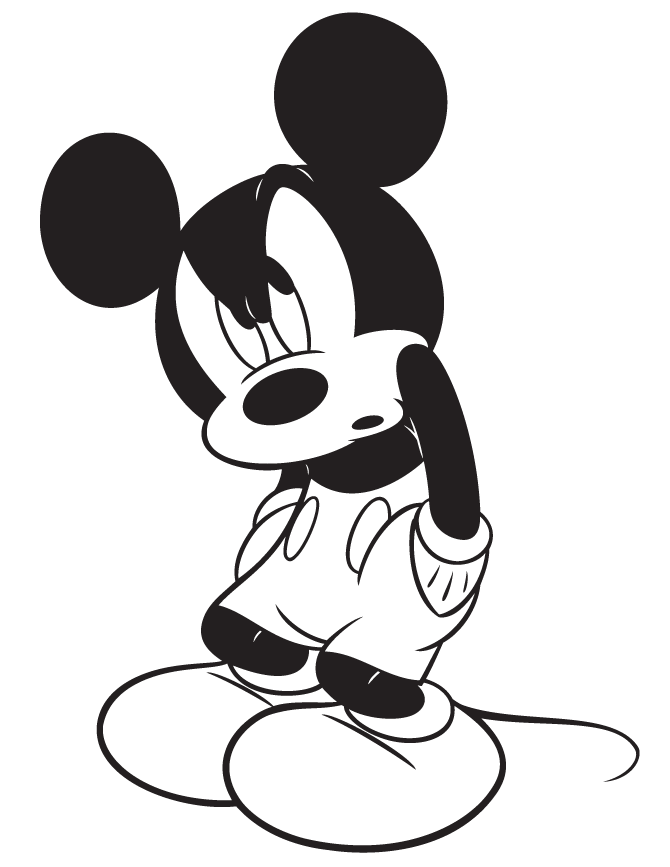 Cute Cartoon Mickey Mouse Coloring Page - Mickey Mouse Gangster Sketch - HD Wallpaper 