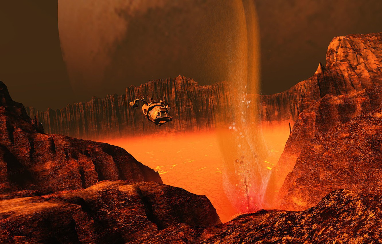 Photo Wallpaper Mountains, Planet, Lava, Camera, Lava - Igneous Rock - HD Wallpaper 