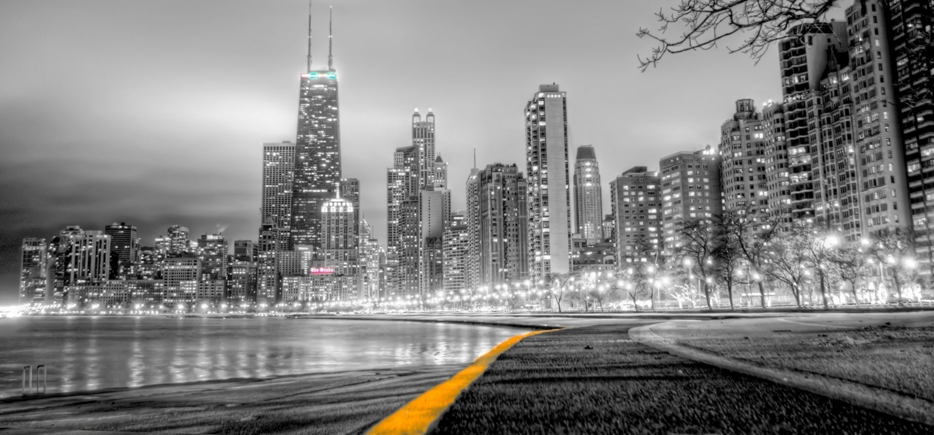 Surveydraft - Chicago Skyline Wallpaper Black And White - HD Wallpaper 