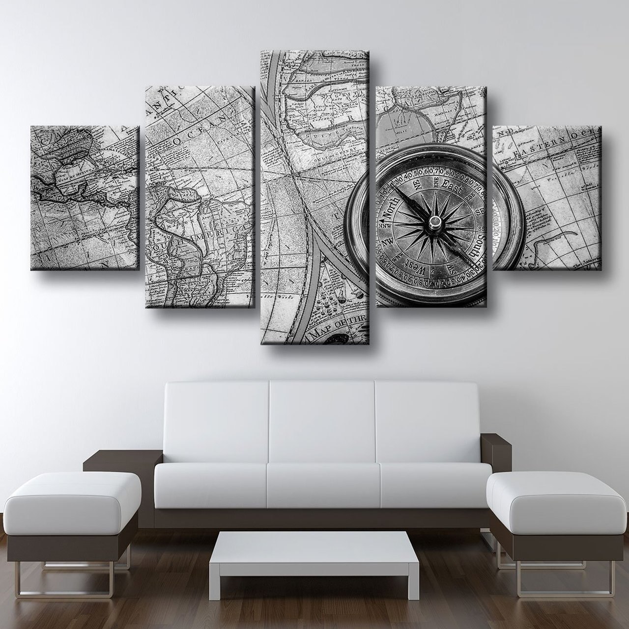 Canvas Waterfsll Picture Black And White - HD Wallpaper 