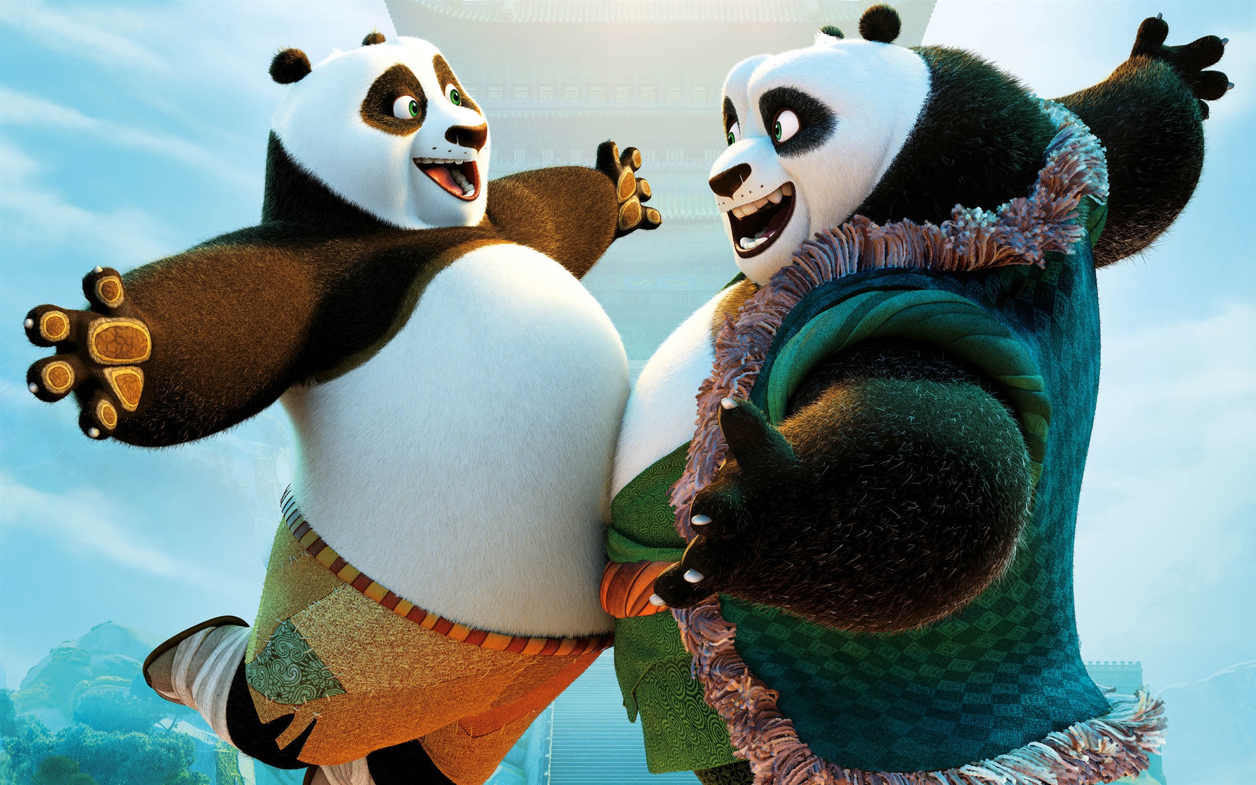 Wallpaper Kung Fu Panda 3, Po And His Father - Kung Fu Panda Wallpaper 4k - HD Wallpaper 