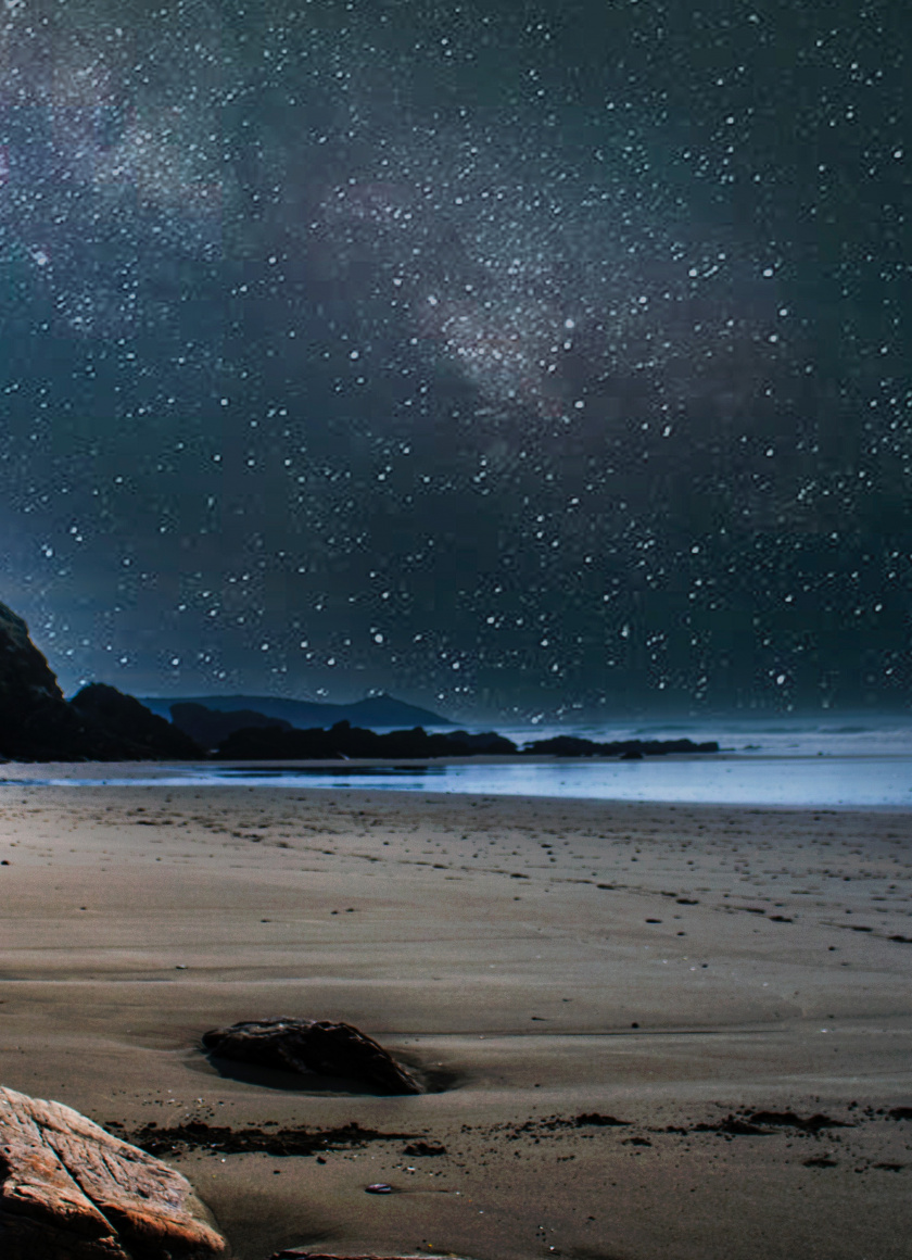 Beach At Night Wallpaper Iphone - HD Wallpaper 