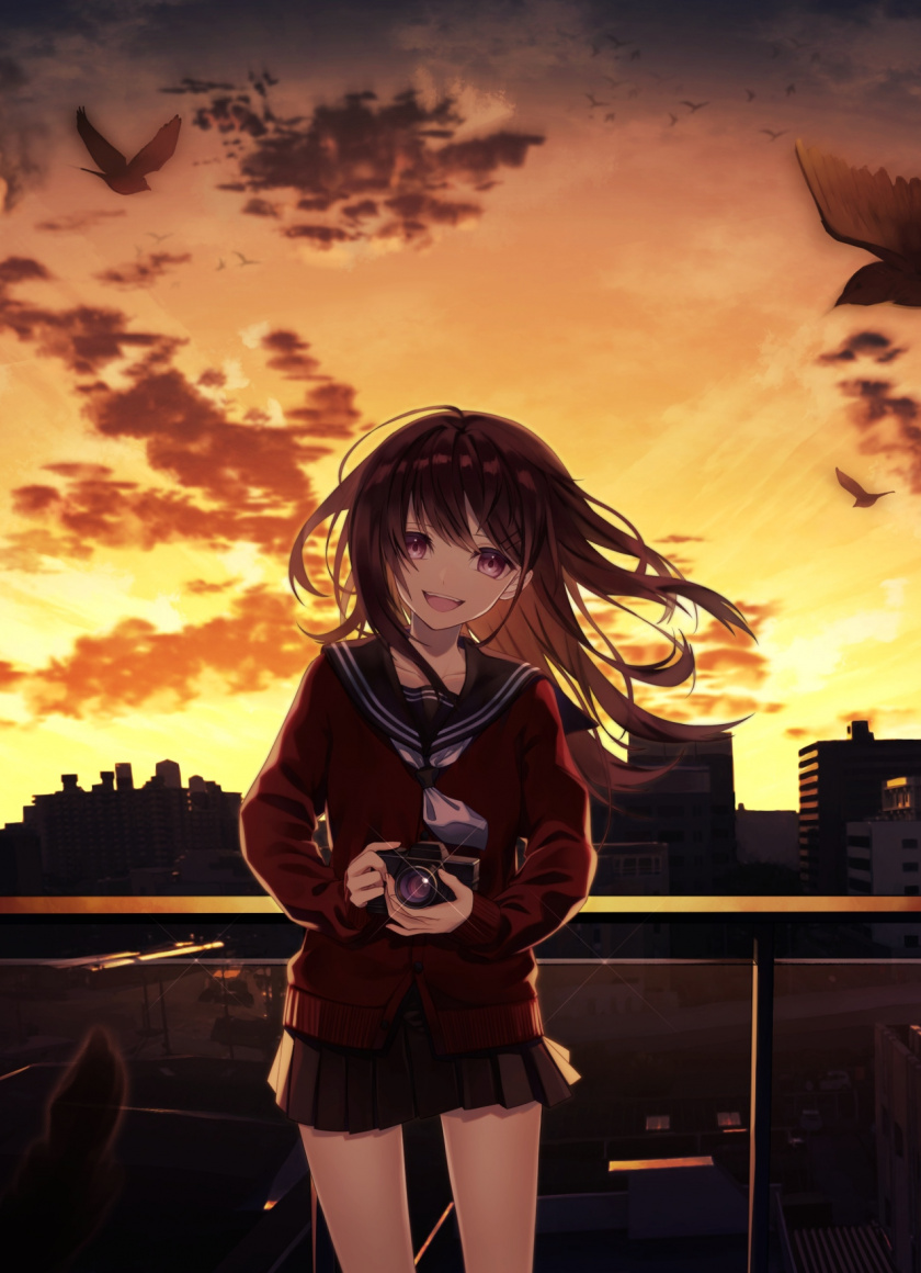 Anime Girl With A Camera - HD Wallpaper 