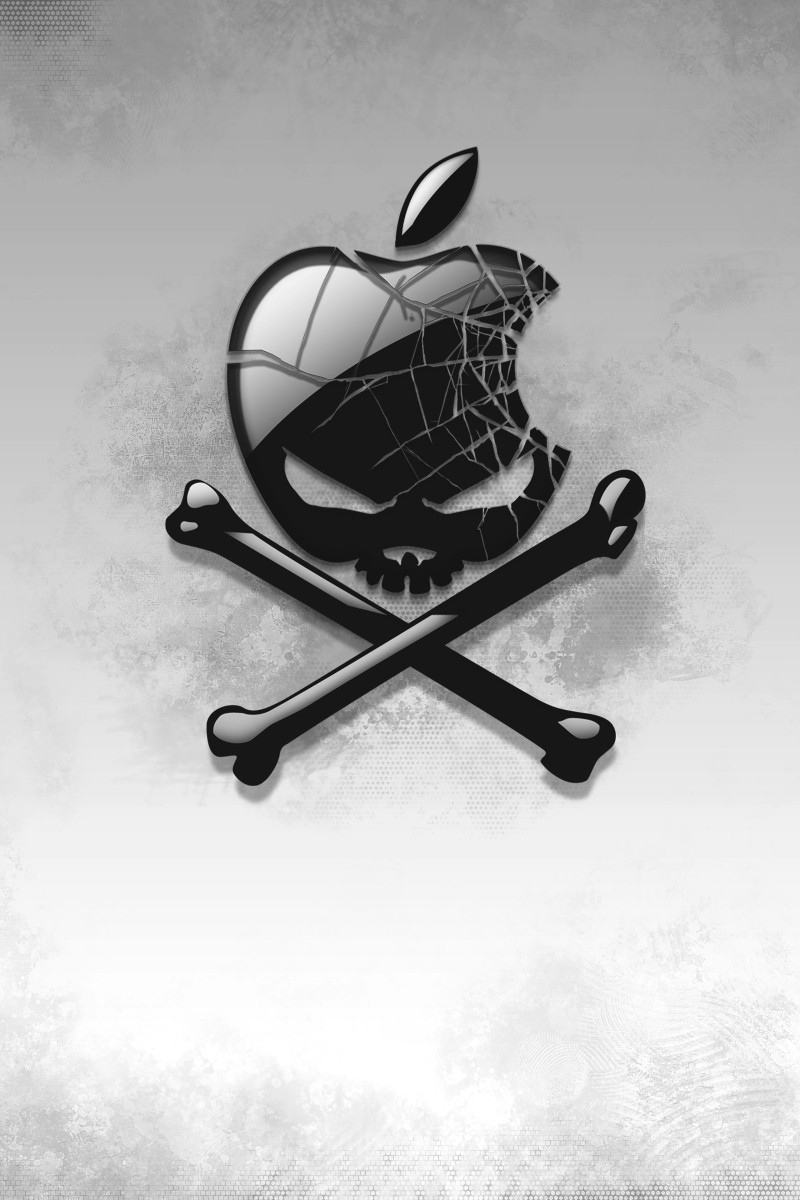 Wallpaper Black, Apple, Bones, Skull - Fond D Écran Tete De Mort - HD Wallpaper 