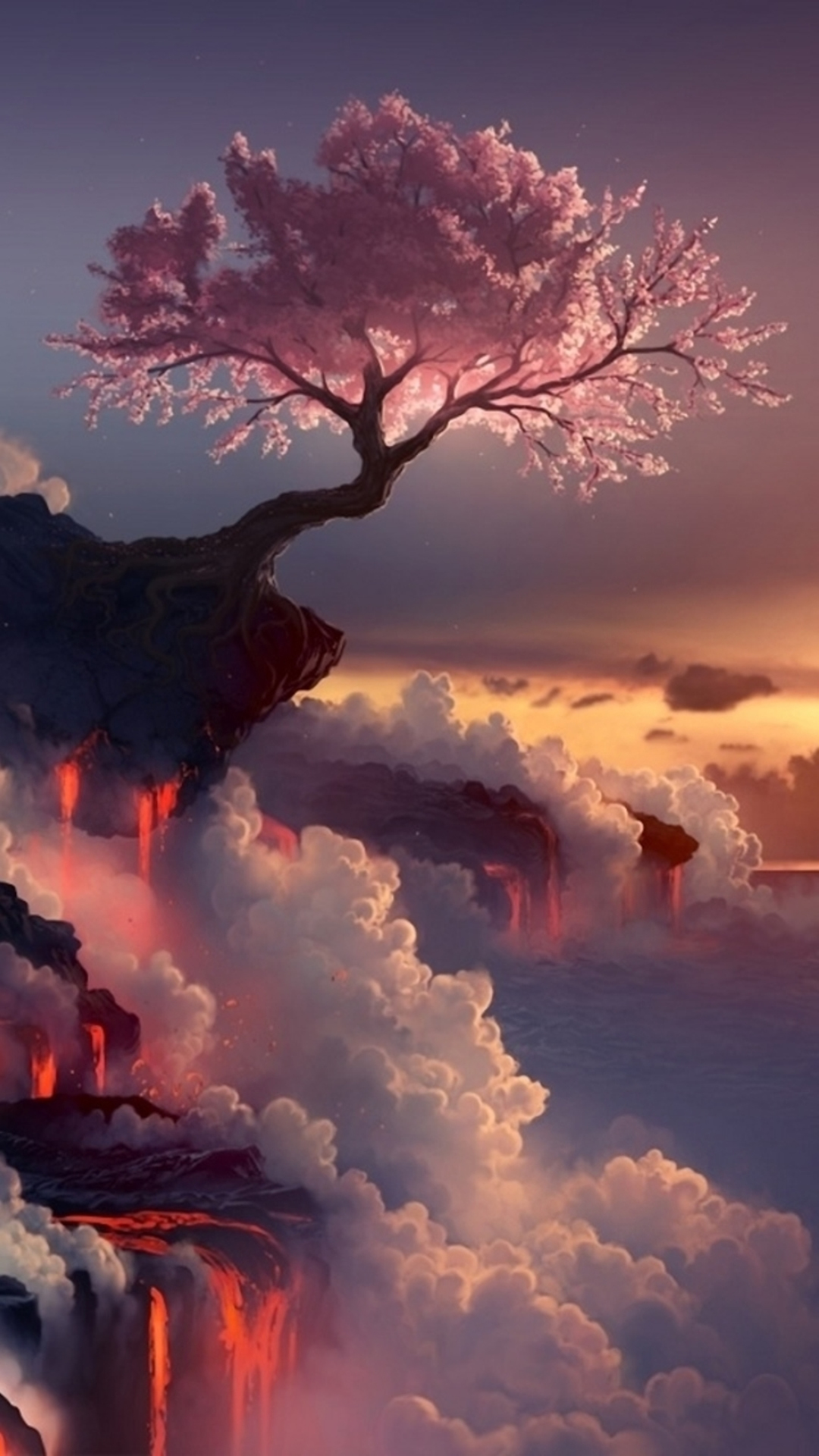 Pink Tree With Lava - HD Wallpaper 
