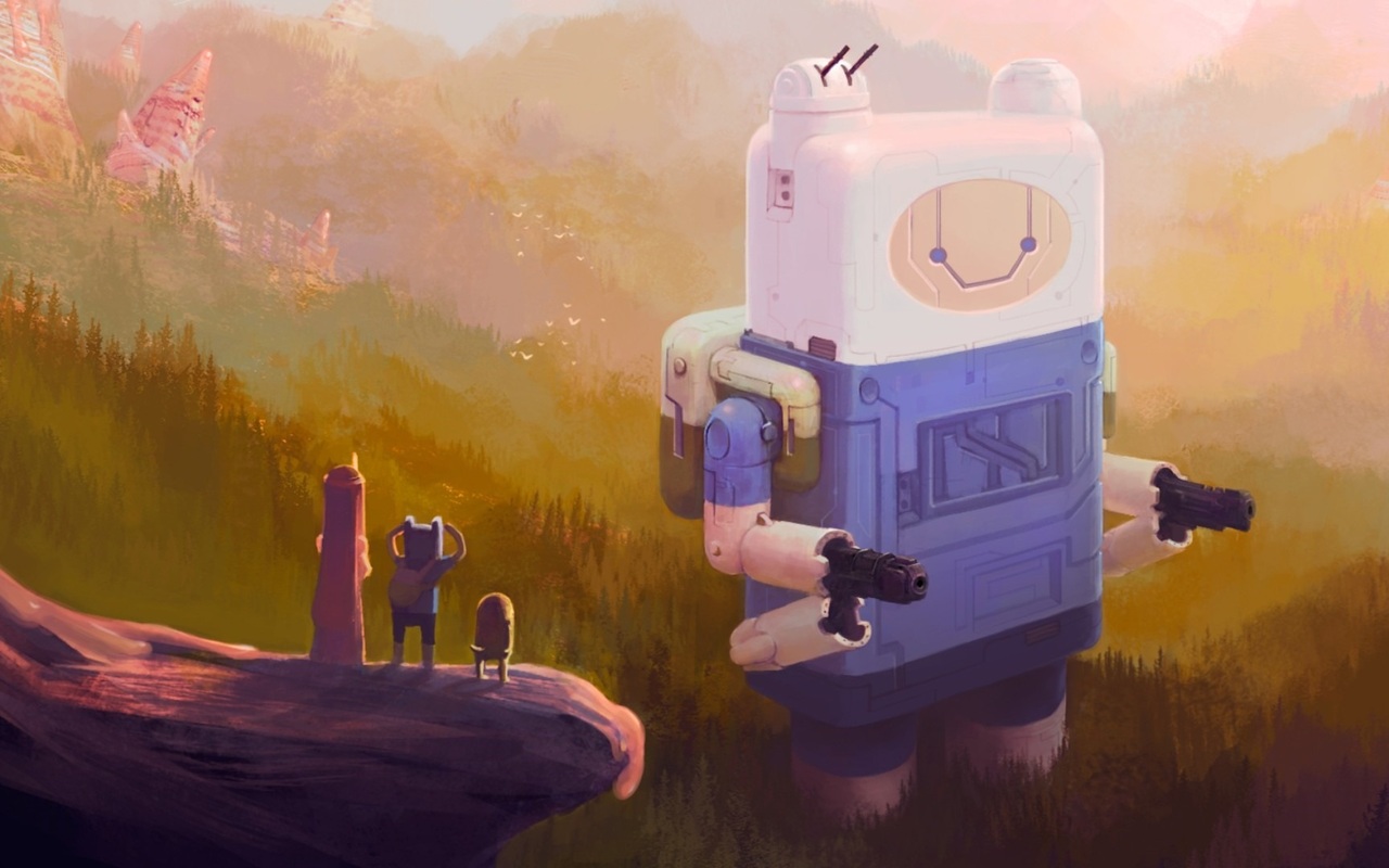 Finn, Adventure Time, Jack, Adventure Time, Princess - Adventure Time Robot Finn - HD Wallpaper 