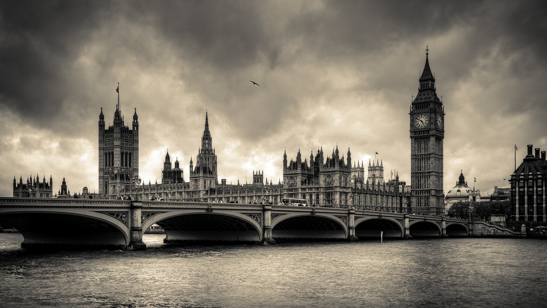 Wallpaper - Black And White Cityscape London - HD Wallpaper 
