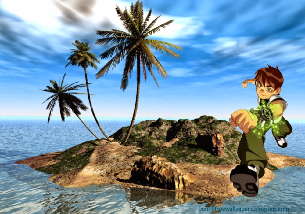 Ben 10 Running Teen Hero At 3d Ben Ten Desert Island - Rock Johnson On An Island - HD Wallpaper 