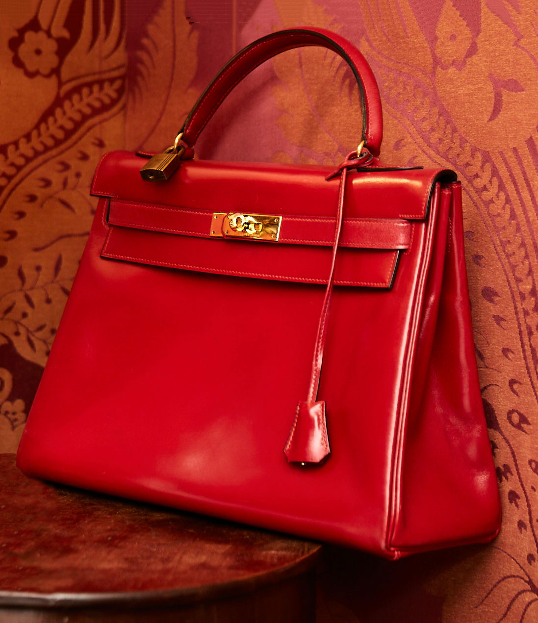 A Rouge Vif Calf Box Leather Retourné Kelly 32 With - Birkin Bag - HD Wallpaper 