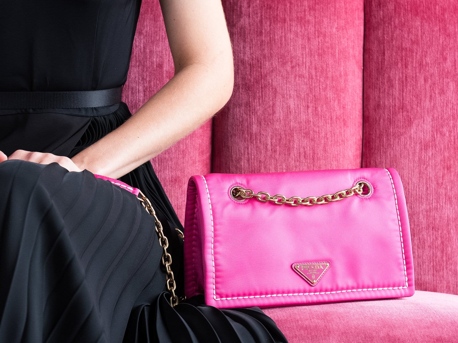 Prada Tessuto Chain Nylon Bag - HD Wallpaper 