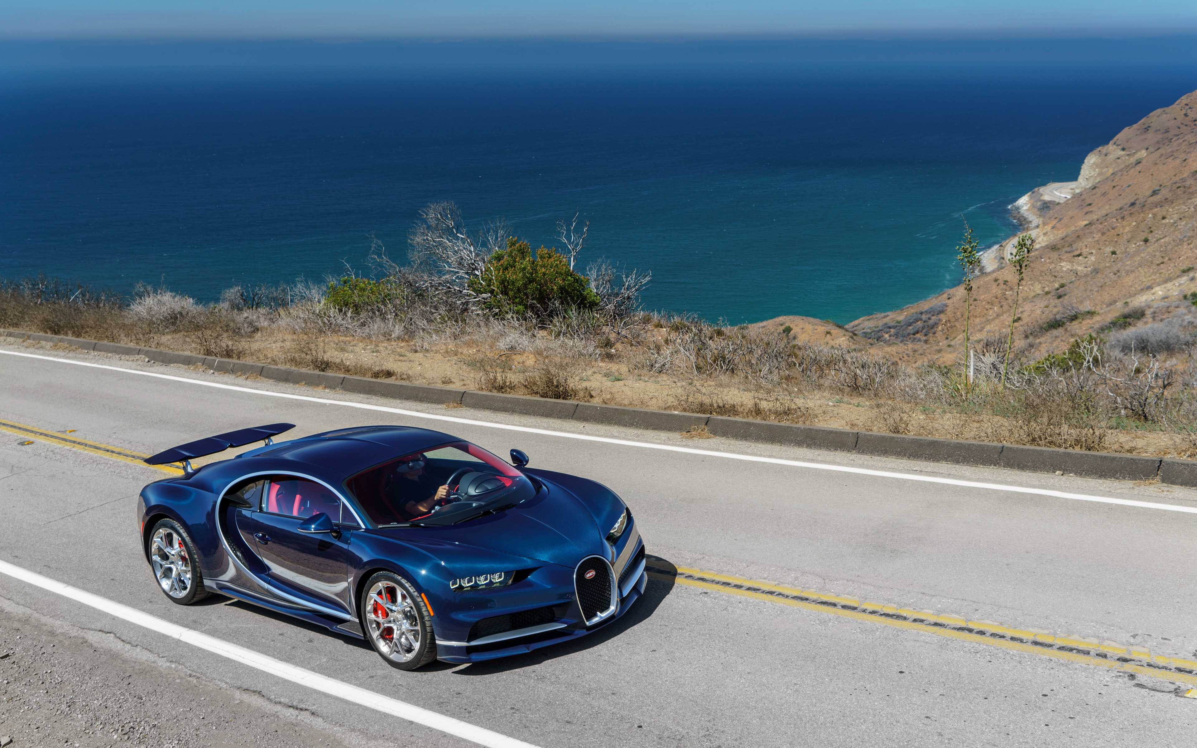Wallpaper Bugatti, Chiron, Blue, Side View - Bugatti Chiron - HD Wallpaper 