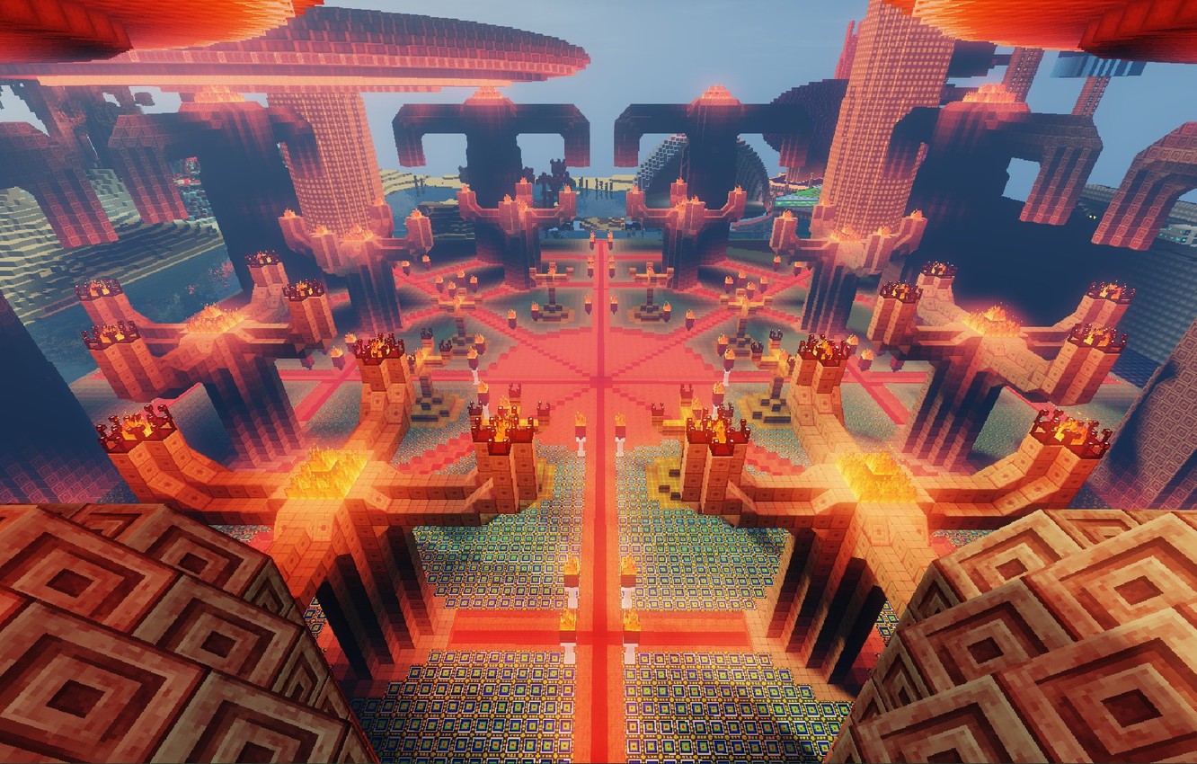 Photo Wallpaper Tower, Temple, Torch, Minecraft, Totem - Illustration - HD Wallpaper 