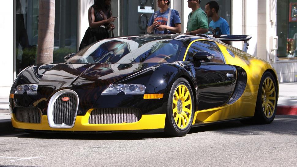 Bugatti Veyron Hd Wallpaper,cars Hd Wallpaper,bugatti - Bugatti Car Wallpaper Black And Yellow - HD Wallpaper 