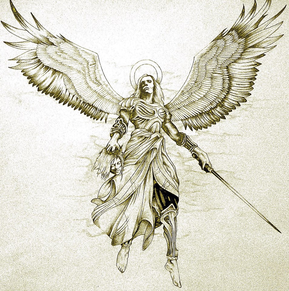 Archangel Gabriel - Warrior Angel Tattoo Designs - HD Wallpaper 